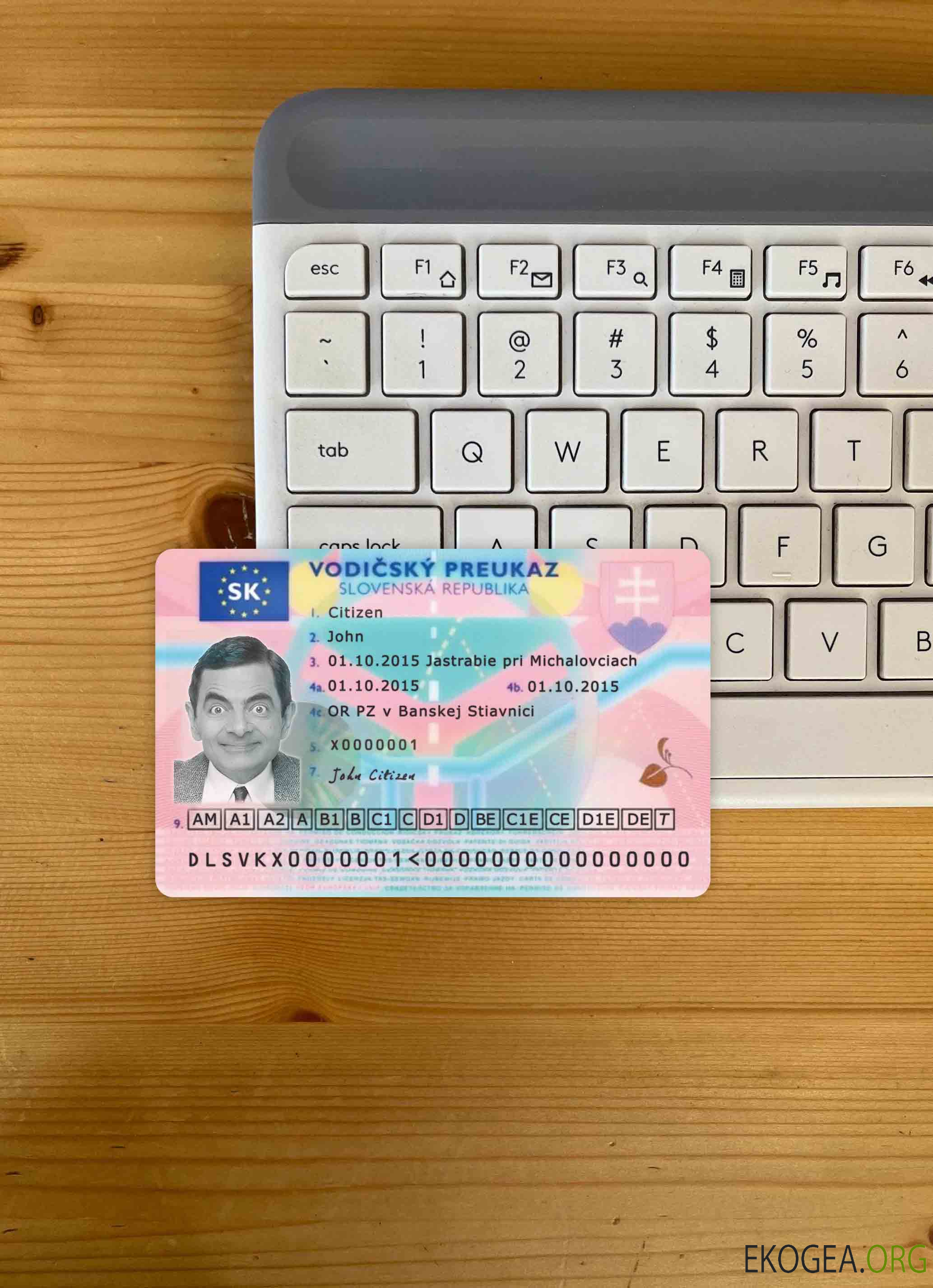 Photolook du permis de conduire slovaque AVANT